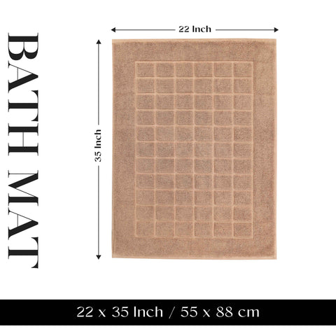 Nora Cotton Thick Solid Checkered Washable Bath Mat Set of 2