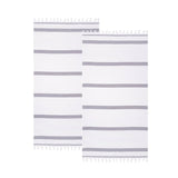 Tropical Cabana Stripe Fouta 2 Piece Beach Towel with Tassels