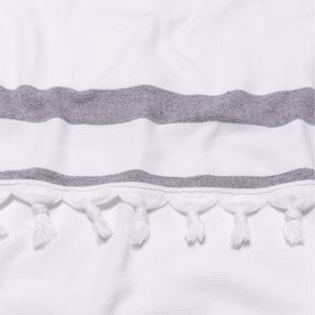 Tropical Cabana Stripe Fouta 2 Piece Beach Towel with Tassels