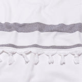 Tropical Cabana Stripe Fouta 4 Piece Beach Towel with Tassels