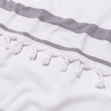 Tropical Cabana Stripe Fouta 4 Piece Beach Towel with Tassels
