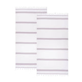 Tropical Cabana Stripe Fouta 2 Piece Beach Towel with Tassels