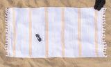 Tropical Cabana Stripe Fouta 4 Piece Beach Towel with Tassels