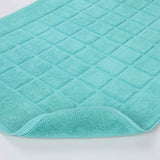 Nora Cotton Thick Solid Checkered Washable Bath Mat Set of 2