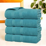 Zero Twist Cotton Medium Weight Bath Towel Set of 4