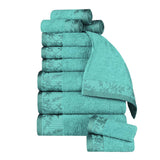 Wisteria Cotton Medium Weight Floral Jacquard Border 12 Piece Towel Set