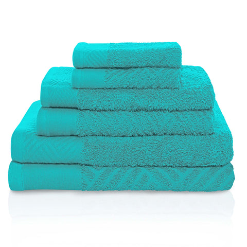 Egyptian Cotton Basketweave Towel Set 6 Piece