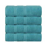 Zero Twist Cotton Medium Weight Bath Towel Set of 4