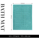 Nora Cotton Thick Solid Checkered Washable Bath Mat Set of 2