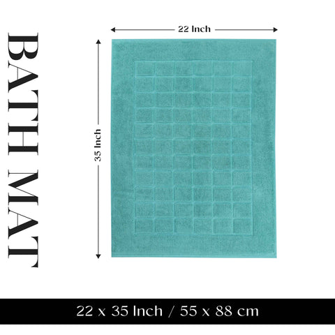 Nora Cotton Thick Solid Checkered Washable Bath Mat Set of 2