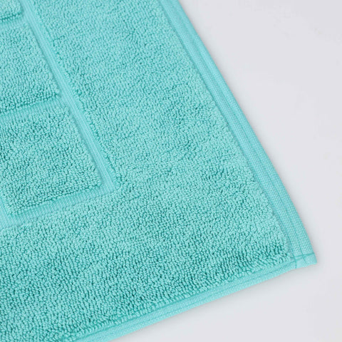Nora Cotton Thick Solid Checkered Washable Bath Mat Set of 2