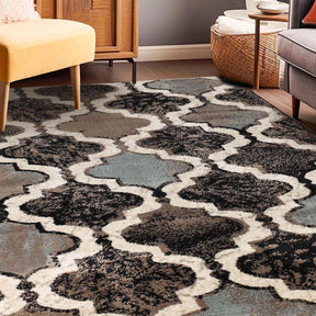 Viking Contemporary Geometric Trellis Indoor Area Rug or Runner