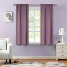 Solid Machine Washable Room Darkening Blackout Curtains, Set of 2