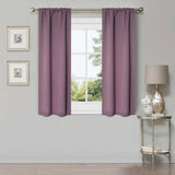 Solid Room Darkening Rod Pocket Blackout Curtain Panels, Set of 2