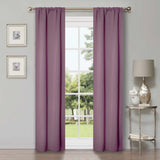 Solid Room Darkening Rod Pocket Blackout Curtain Panels, Set of 2