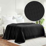 Waffle Weave Honeycomb Knit Soft Solid Textured Cotton Blanket