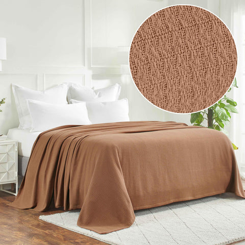 100% Cotton Waffle Blanket – Cooling Waffle Weave, Lightweight & Breathable