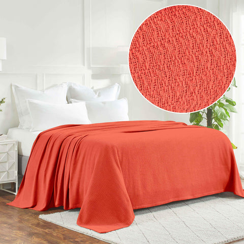 100% Cotton Waffle Blanket – Cooling Waffle Weave, Lightweight & Breathable