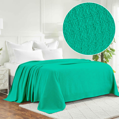 100% Cotton Waffle Blanket – Cooling Waffle Weave, Lightweight & Breathable