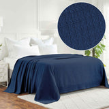 Waffle Weave Honeycomb Knit Soft Solid Textured Cotton Blanket