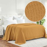 Waffle Weave Honeycomb Knit Soft Solid Textured Cotton Blanket