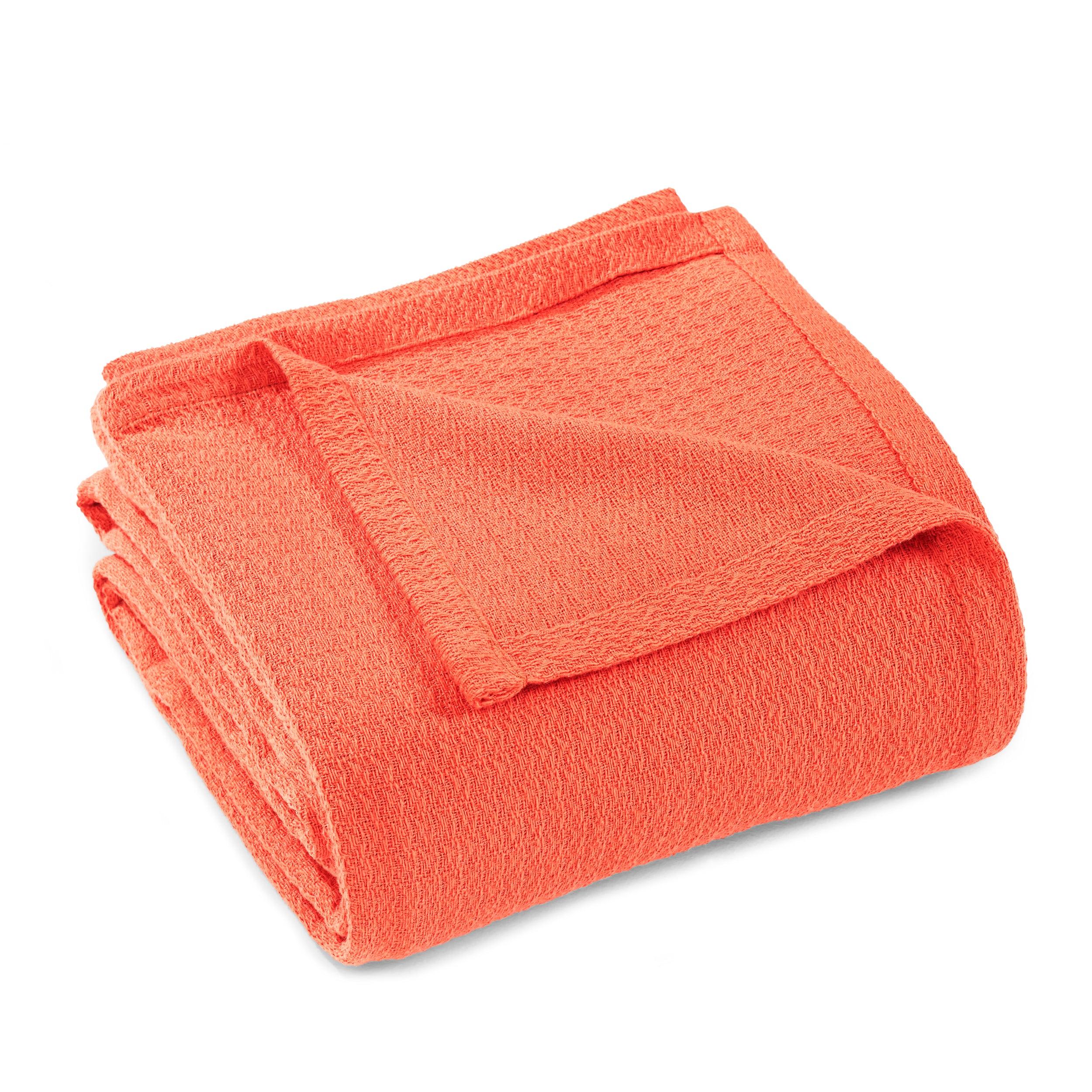 Waffle Weave Honeycomb Knit Soft Solid Textured Cotton Blanket