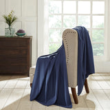 Waffle Weave Honeycomb Knit Soft Solid Textured Cotton Blanket