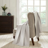 Waffle Weave Honeycomb Knit Soft Solid Textured Cotton Blanket