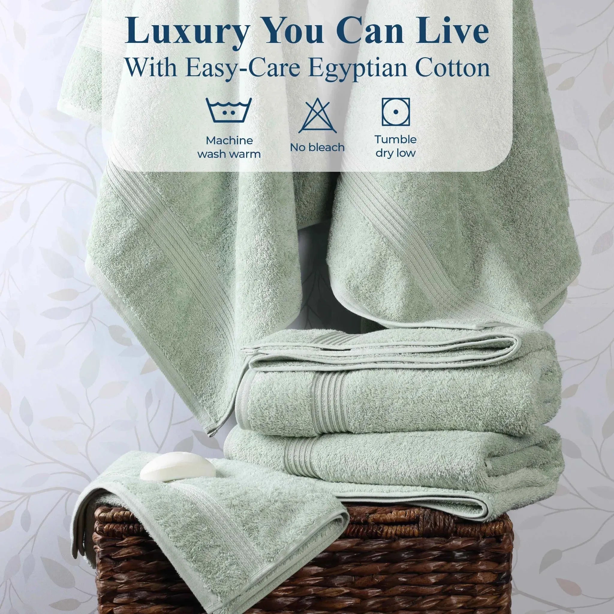 Heritage Egyptian Cotton Plush 3 Piece Absorbent Luxury Towel Set