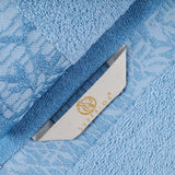 Cotton Floral Jacquard Border Bath Towel Set of 4 - Wisteria