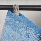 Cotton Floral Jacquard Border Bath Towel Set of 4 - Wisteria