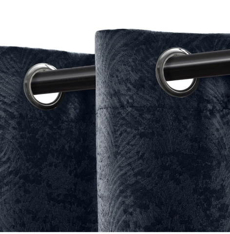Blackout Window Curtains Waverly Geometric Room Darkening Washable Set of 2