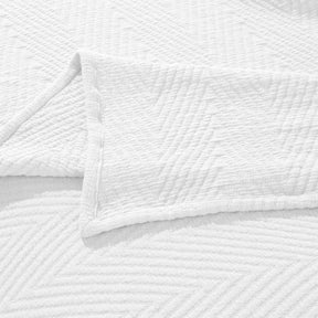 Aswan Cotton Medium Weight Textured Modern Chevron Woven Coverlet