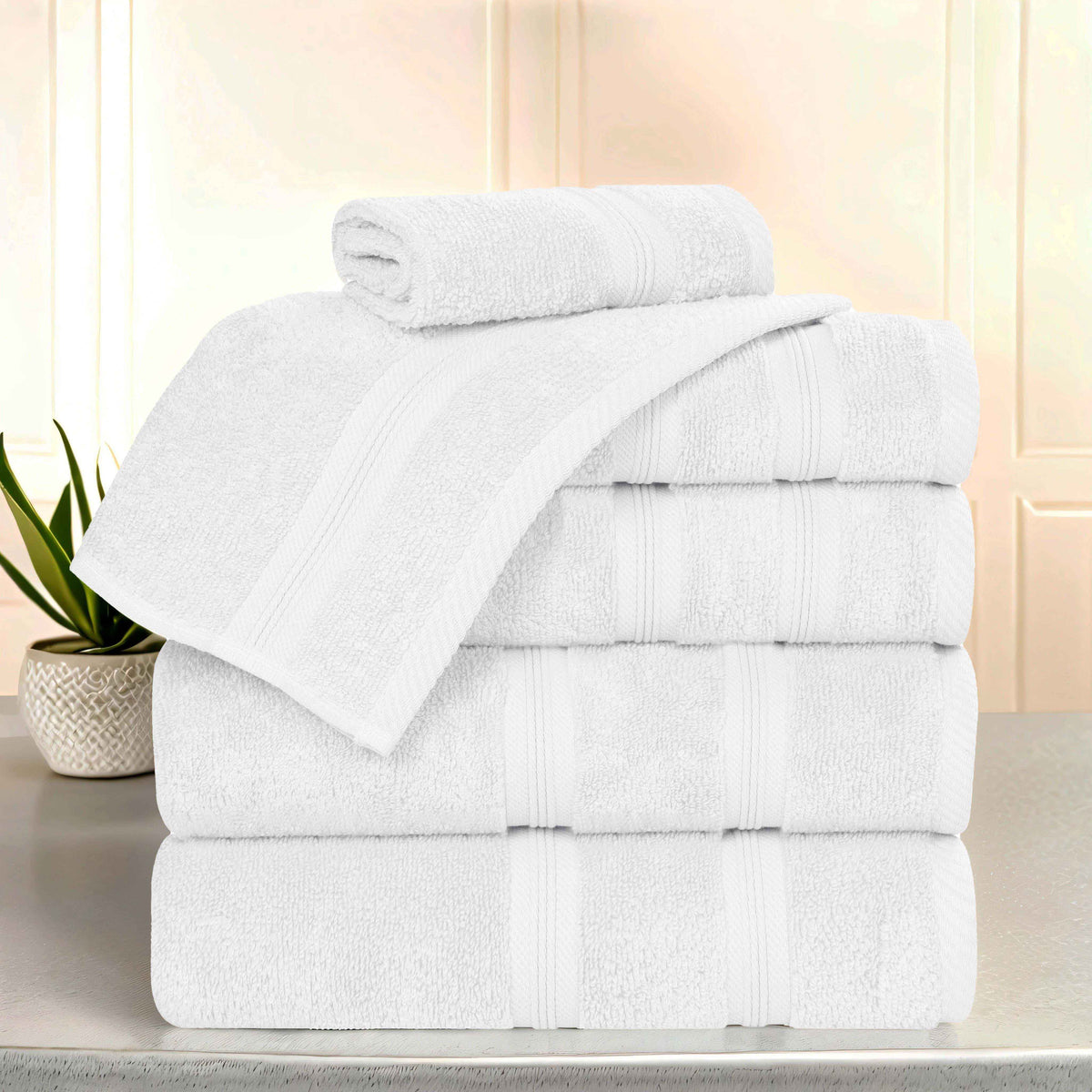 Smart Dry Zero-Twist Cotton Towel Set 6 Piece