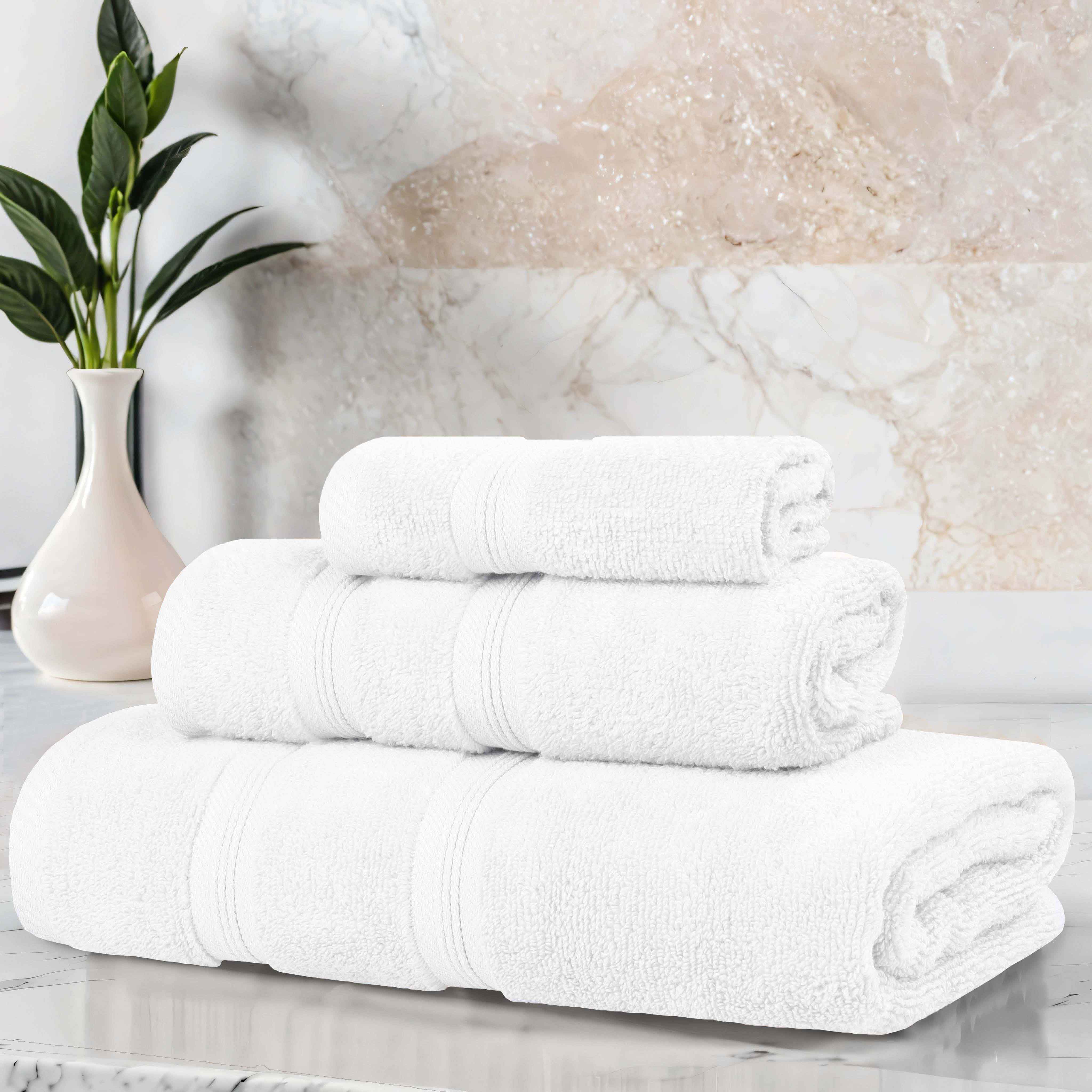 Smart Dry Zero Twist Cotton Medium Weight 3 Piece Assorted Towel Set