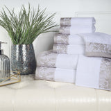 Cotton Floral Jacquard Towel Set 8-Piece - Wisteria