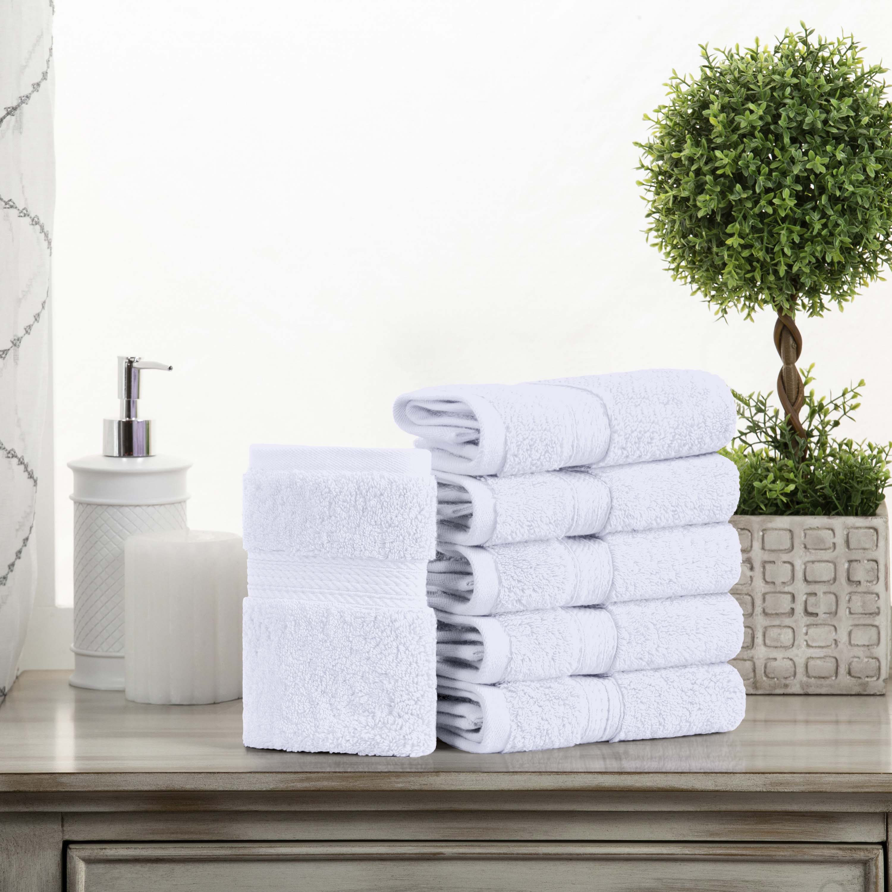 Superior Madison Egyptian Cotton Plush Face Towel Washcloth Set of 6
