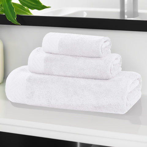 Egyptian Cotton Basketweave Solid Towel Set 3 Piece
