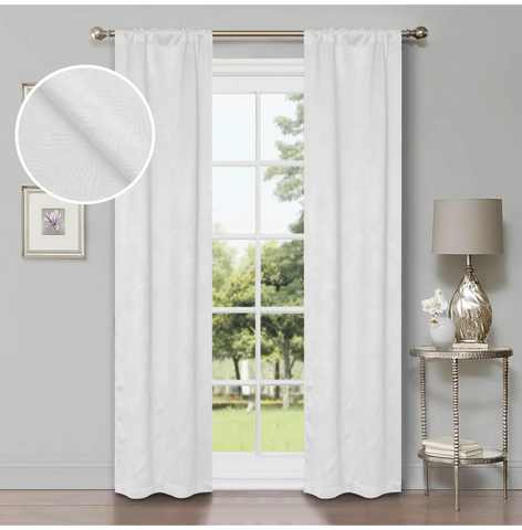Blackout Window Curtains Waverly Geometric Room Darkening Washable Set of 2