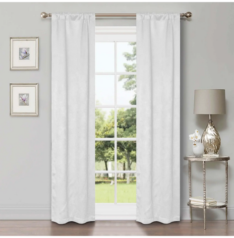 Blackout Window Curtains Waverly Geometric Room Darkening Washable Set of 2