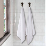 Chevron Zero Twist Solid and Jacquard Soft Cotton Bath Sheet Set of 2