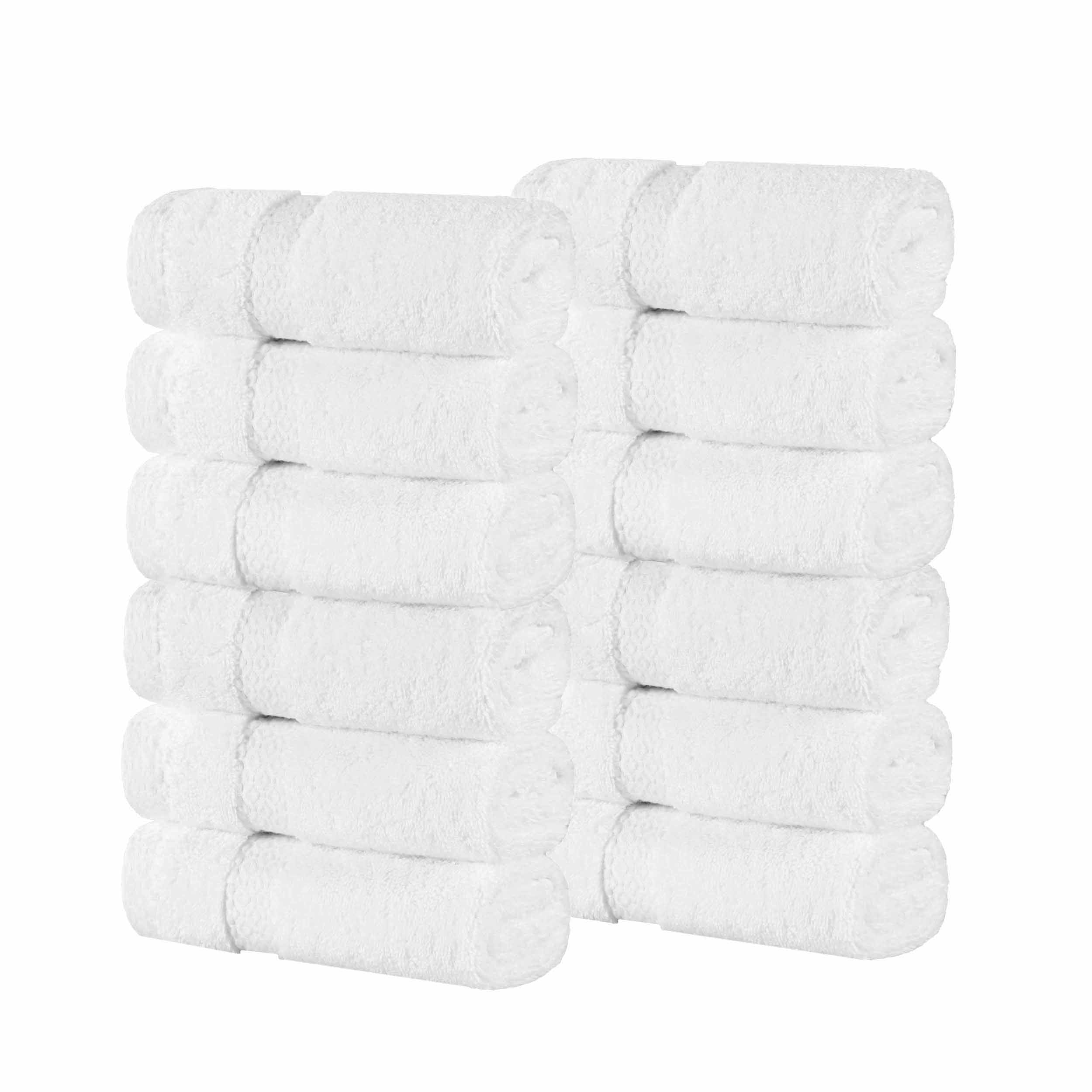 Niles Egyptian Giza Cotton Plush Absorbent Face Towel Washcloth Set of 12