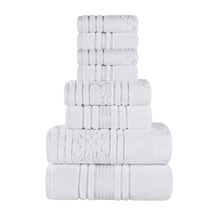 Sadie Zero Twist Cotton Solid and Jacquard Floral 8 Piece Towel Set