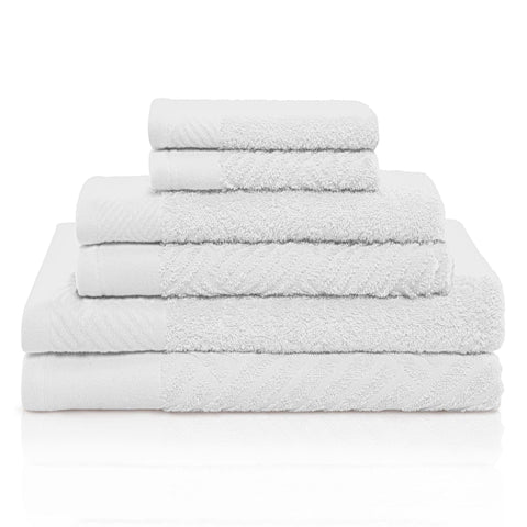 Egyptian Cotton Basketweave Towel Set 6 Piece