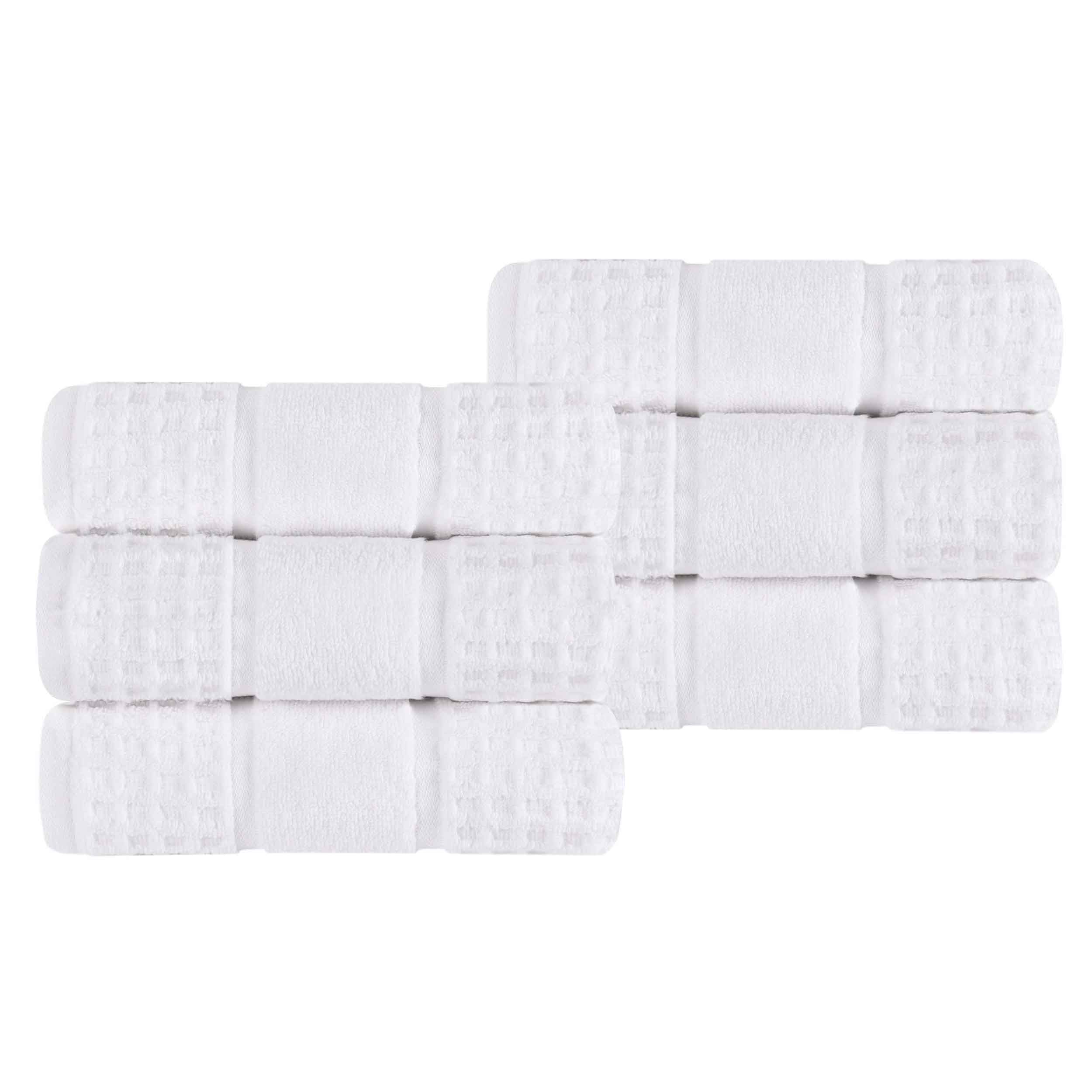 Napa Zero Twist Cotton Solid Waffle Honeycomb Hand Towel Set of 6
