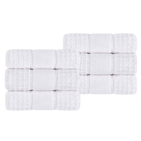 Napa Zero Twist Cotton Solid Waffle Honeycomb Hand Towel Set of 6