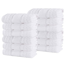 Napa Zero Twist Cotton Solid Waffle Face Towel Washcloth Set of 12