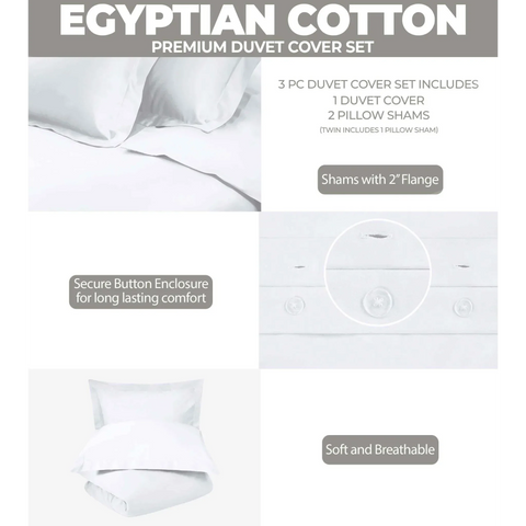 400 Thread Count Egyptian Cotton Solid Duvet Cover