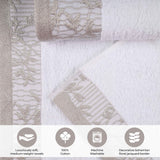 Wisteria Cotton Medium Weight Floral Jacquard Border 12 Piece Towel Set