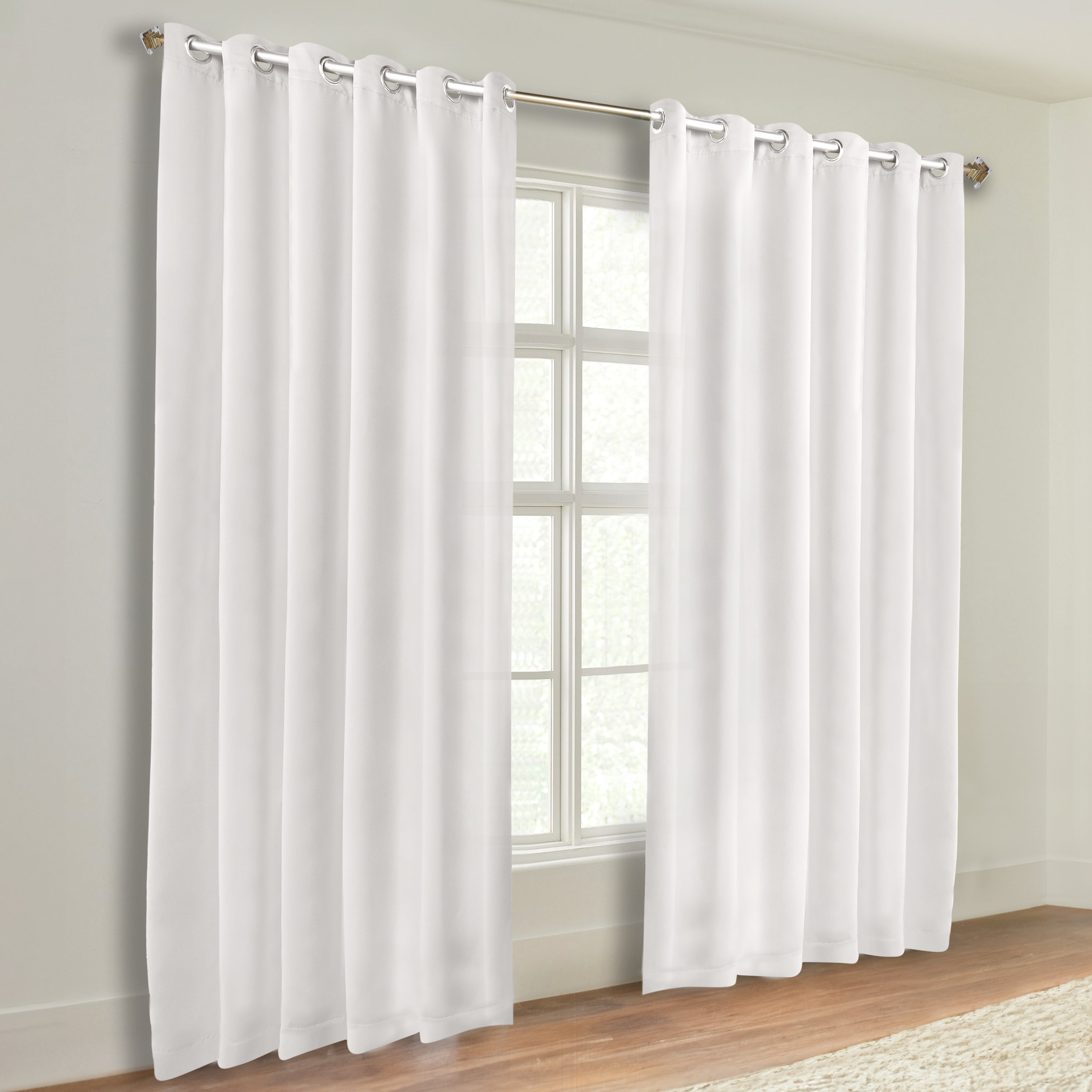 Classic Modern Solid Room Darkening Blackout Curtain Panels, Set of 2